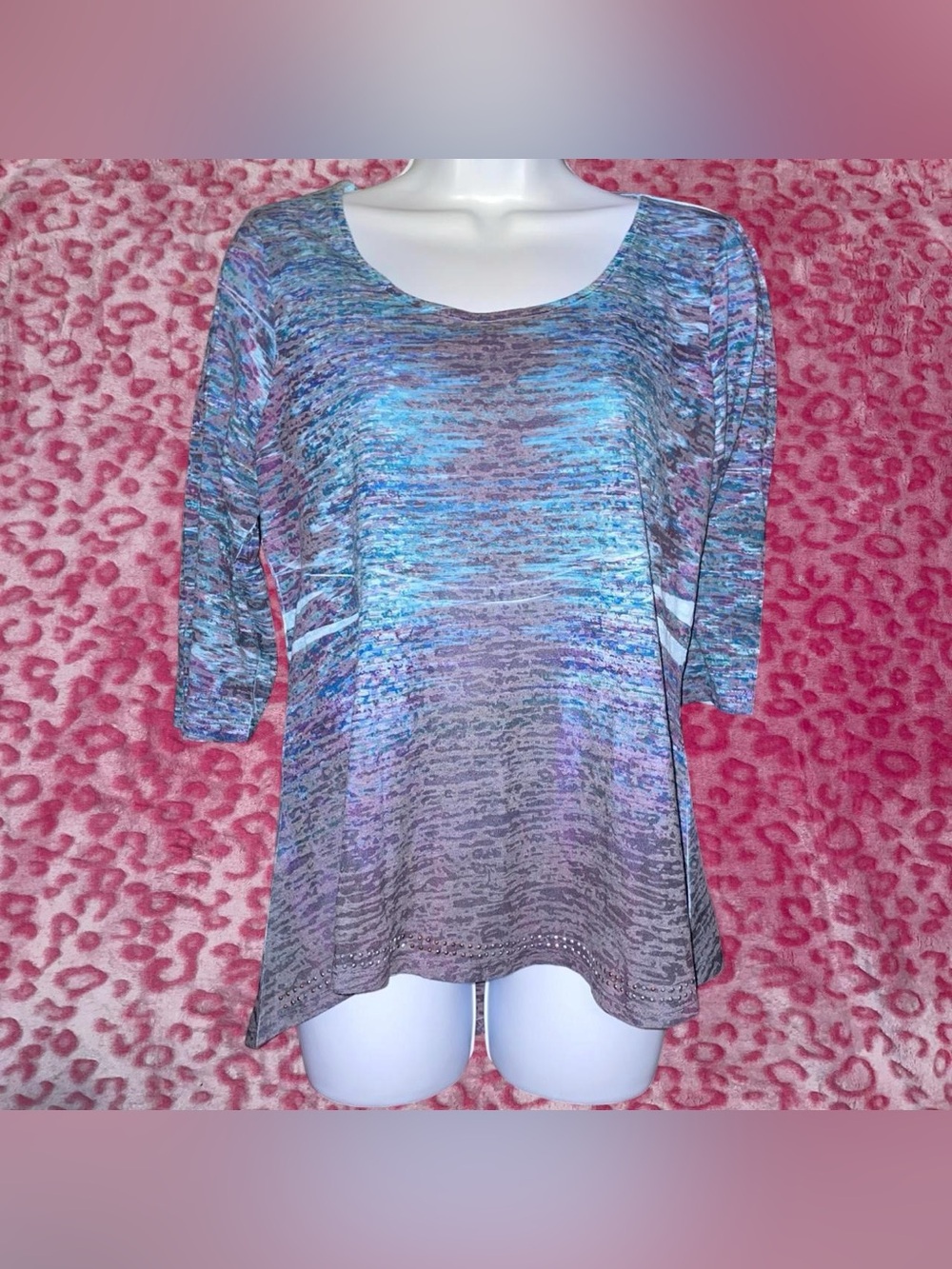 Live + Let Live asymmetrical 3/4 sleeve top